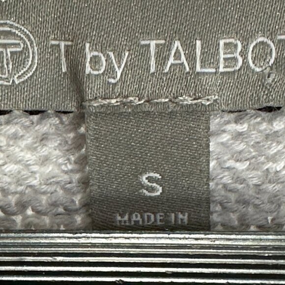 T By Talbots Sweater Womens Small Gray Knit Cotton Stripe Pullover Rib Cuffs - Picture 4 of 6